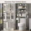 Rangement au-dessus de la toilette en bois autoportant avec tablette-1471566526