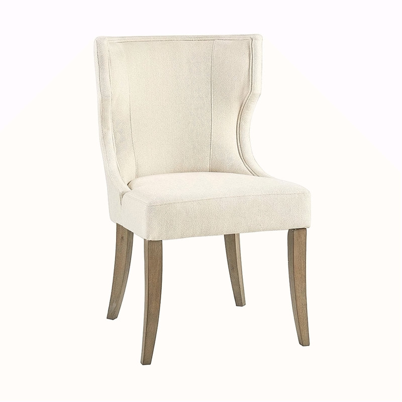 Chaise rembourrée à oreilles, Crème, crème
