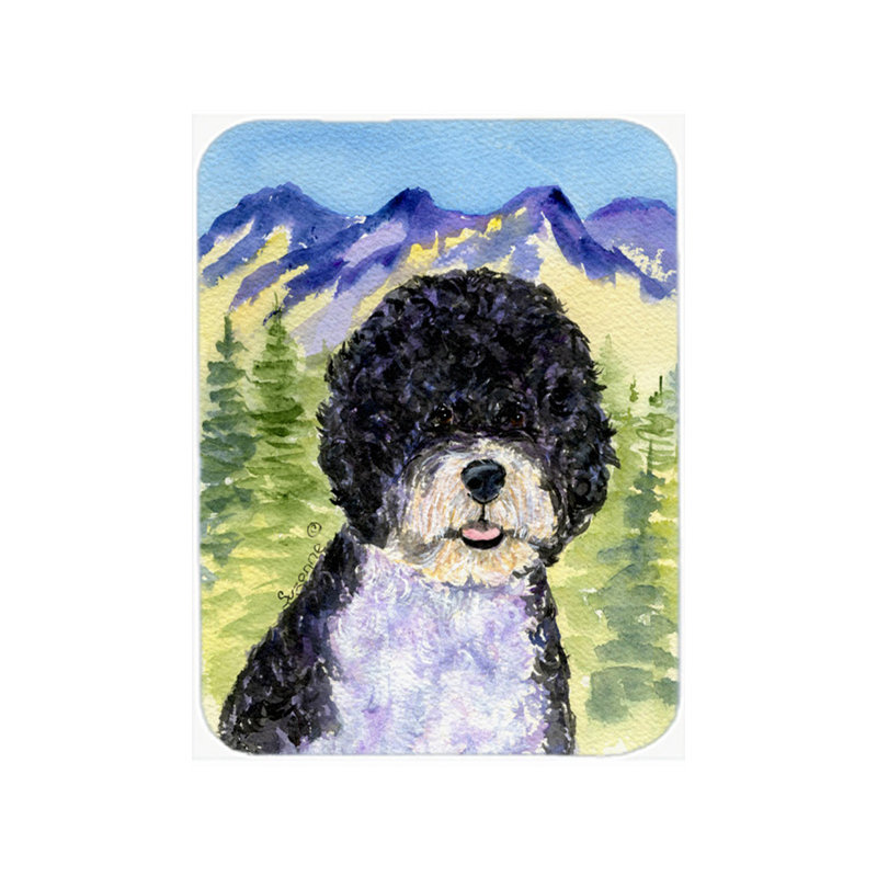 Winston Porter Portuguese Water Dog Glass Cutting Board