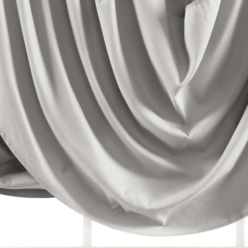 Light Gray Polyester Rod Pocket Window Valance