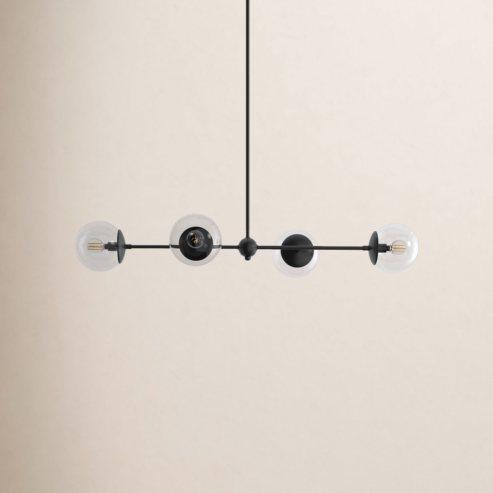 4-Light Chandelier, Matte Black