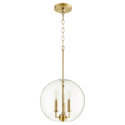 Luminaire suspendu sphère unique 3 lumières Casson