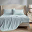 Ensemble de literie 7 pièces d'inspiration rétro en polyester floral bleu doux avec motif réversible