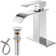 Polished Waterfall Single-Handle Low-Arc Bathroom Faucet With Drain