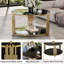 Table basse moderne à miroir noir, métal asymétrique