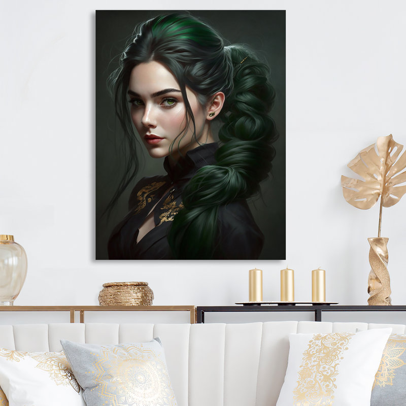 " Woman With Long Updo ", 20" H x 12" W x 1" D