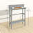 Outdoor Bar Table with Built-in Footrest, Slatted Top, Grey