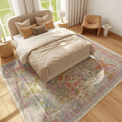 Tapis bohème multicolore rose 8 pi 10 po x 11 pi 2 po Nourison Vintage Harmony
