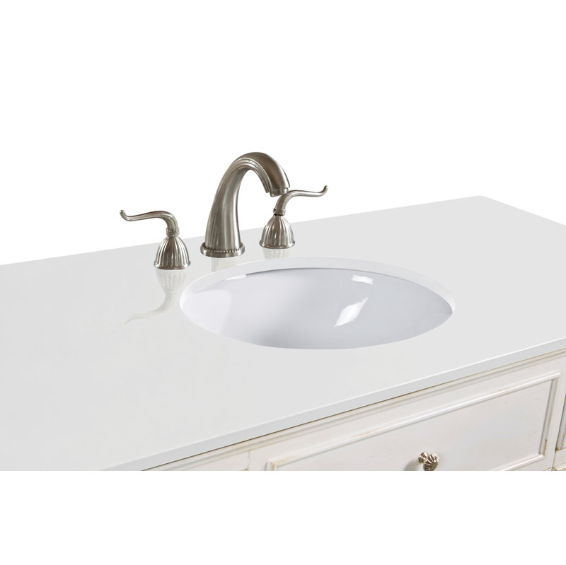 Otto 48'' Single Bathroom Vanity with Top, Antique White, Ivory White