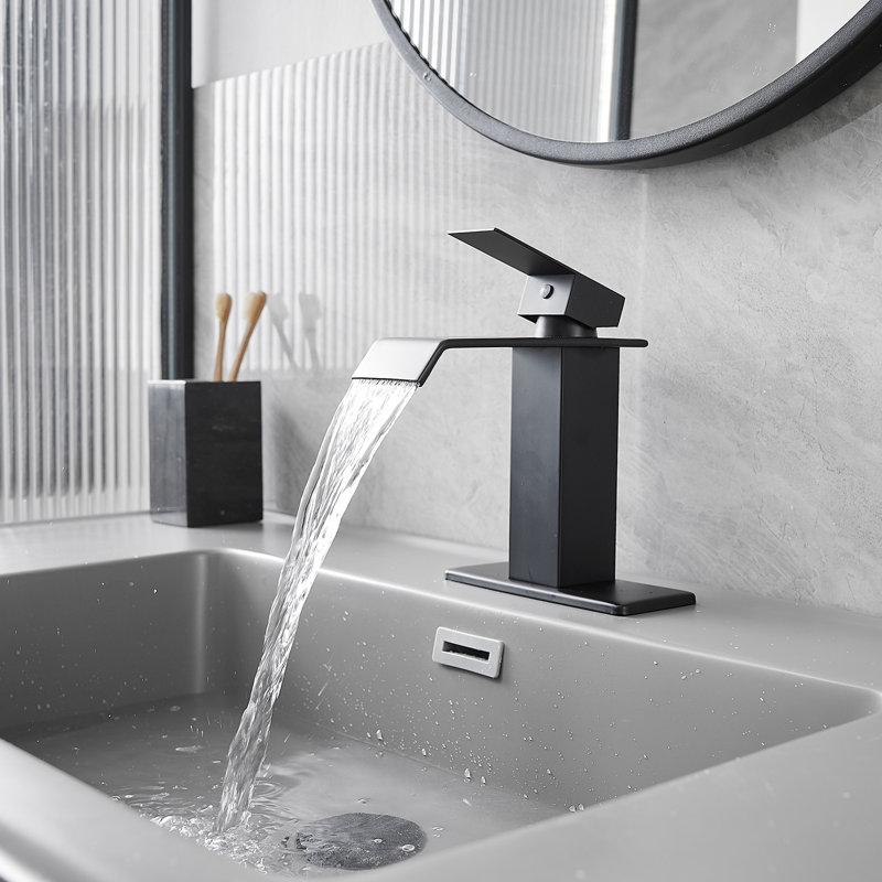 1 Mounting / Installation Required Single-handle Bathroom Faucet with Drain Assembly, Matte Black