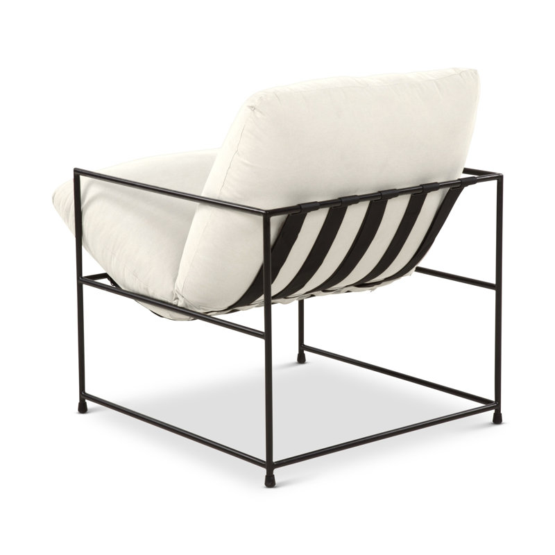 Danita Armchair, Washed White Performance Canvas