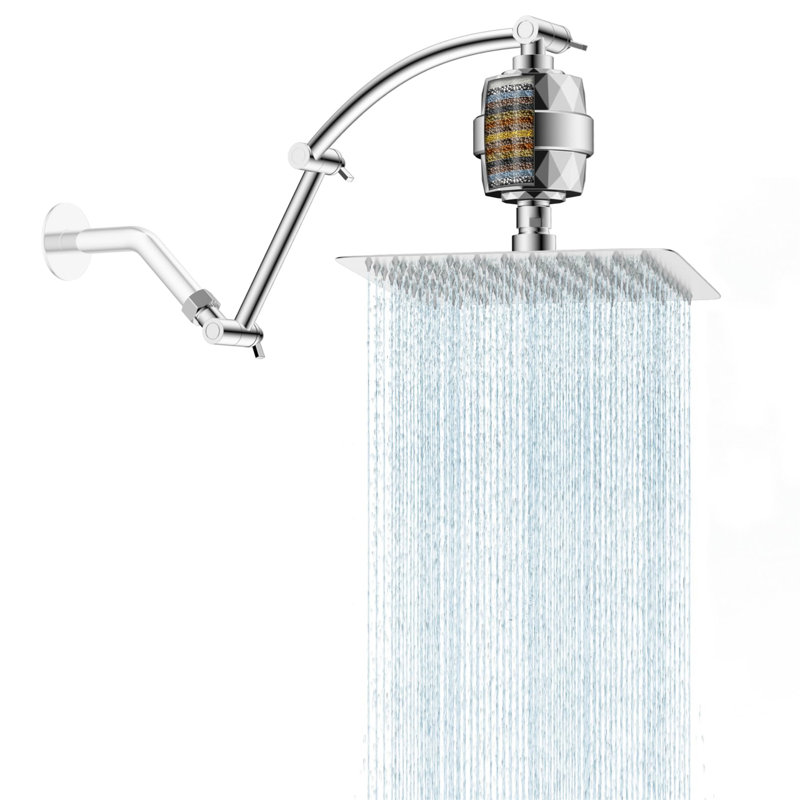 10-Inch High-Pressure Shower Head With 16" Adjustable Extension Arm & 20-Stage Filtration, Chrome
