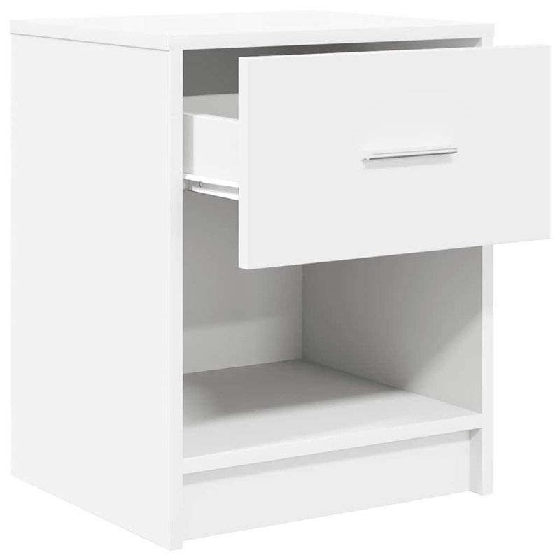 Bedside Cabinet With Drawer 40X34x50 Cm, White, 2