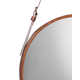 Leather Strap Hanging Wood Wall Mirror