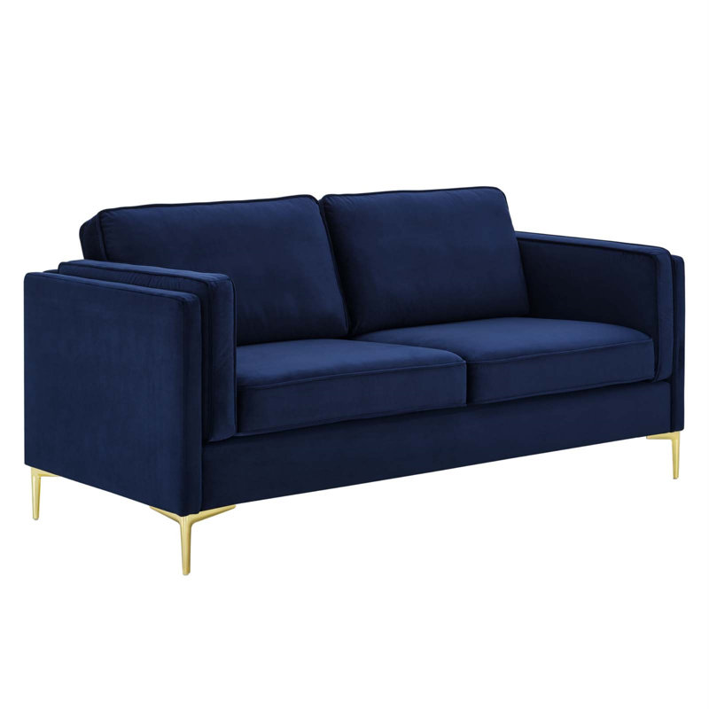 Canapé en tissu Kaiya, Velours marine