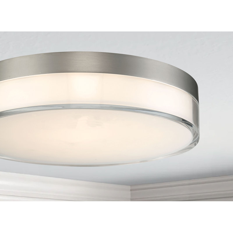 Bupal Acrylic LED Flush Mount, 1.5" H x 7" W x 7" D, Brushed Nickel