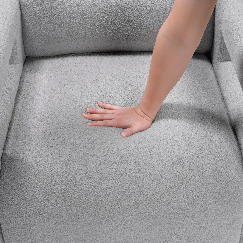 Uma 30" Wide Modern Bouclé Accent Chair with Sculpted Arms & Plush Cushioning - Gray, Gray