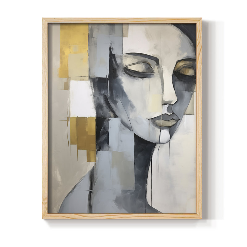 WOMEN Series CXVII - reproduction encadrée de qualité supérieure - prête à être accrochée - aucun clou requis, Naturel