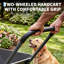 Chariot de brouette de jardin robuste avec support intégré - Chariot de jardin utilitaire à deux roues pour une utilisation domestique et extérieure - Robuste et facile à manœuvrer - Gris, roues doubles-125343727