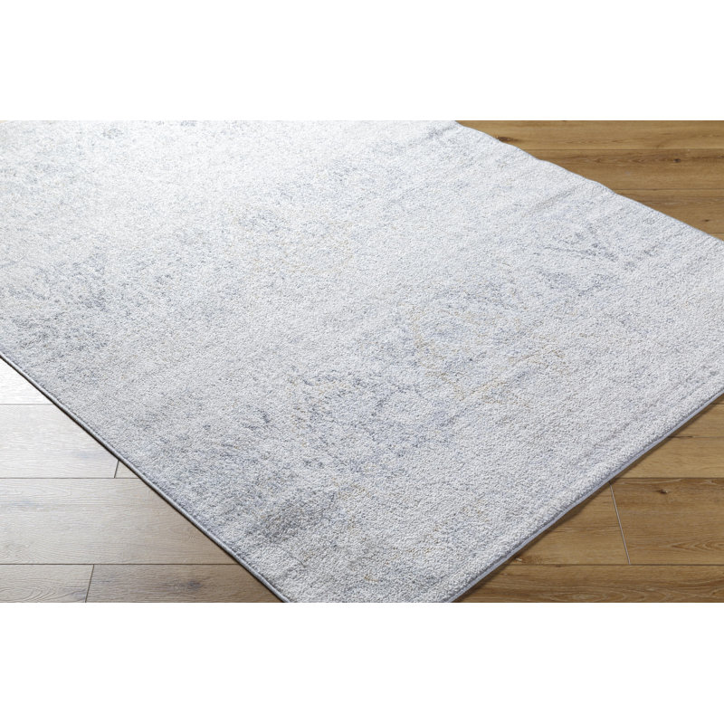 Jelisia Oriental Machine Woven Polypropylene Area Rug in Gray, Rectangle 8'10" x 12'6"