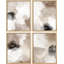 Brun, brun clair, gris, formes abstraites, minimaliste, décor de chambre à coucher, décor rustique et zen, encadré sur papier, impression de 4 pièces-97762805-97762806