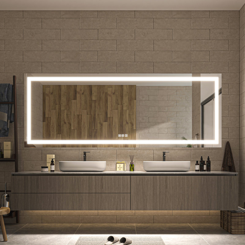 Ulrika Flat LED Mirror, Rectangle, 96" x 36"