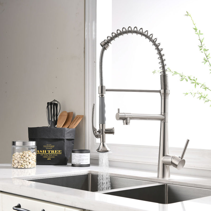 FLG Pull Down Kitchen Faucet, Brushed Nickel
