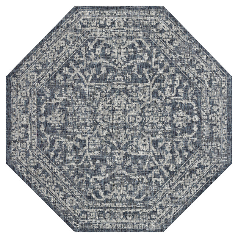 Tapis intérieur / extérieur Massimo Bohemian Medallion, Octogone 7 pi 9 po