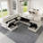 Storage U-Shaped Sectional Corner Sofa With Two Ottomans-1872039478