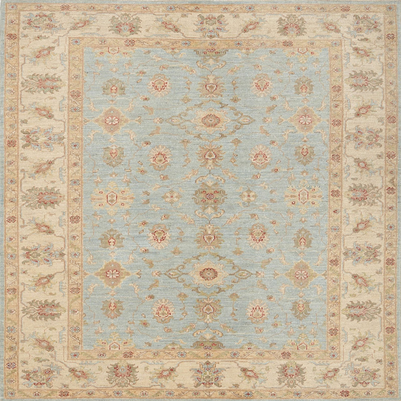 Tapis traditionnel bleu / beige Guarniero, Rectangle 3 pi x 5 pi