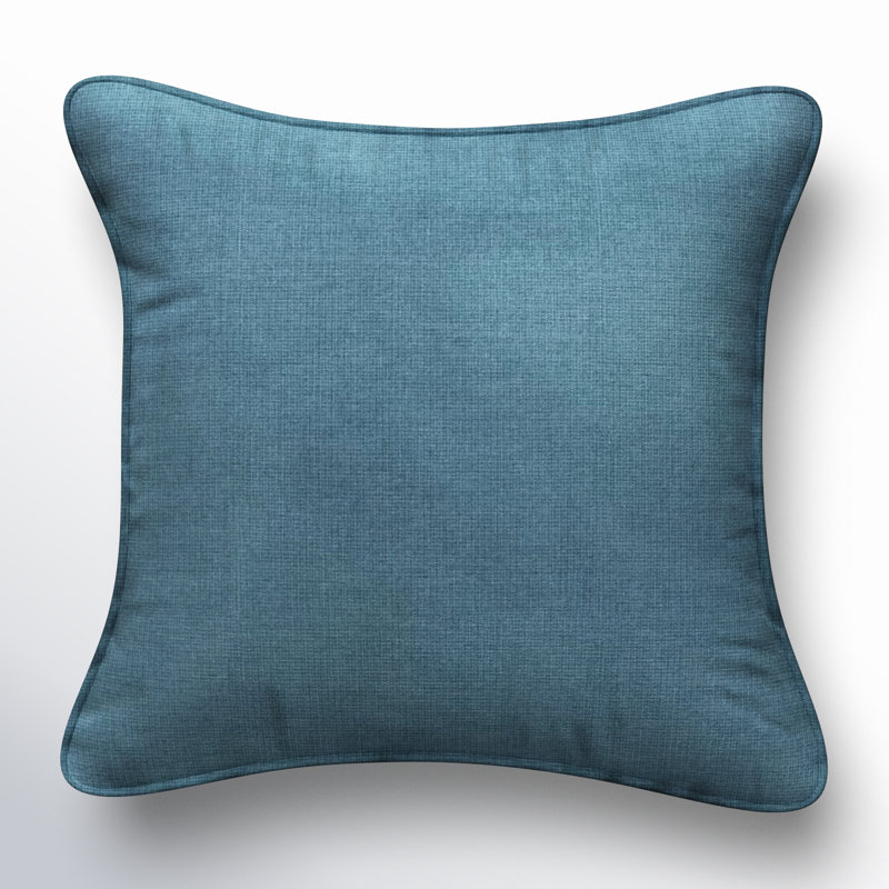 Hansah Outdoor Reversible Throw Pillow, 18" H x 18" W x 6" D, Sunbrella Spectrum Denim