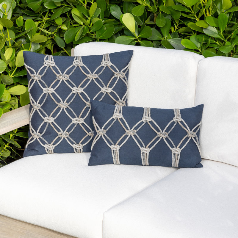 Rope Square Indoor/Outdoor Pillow Cover & Insert, Indigo
