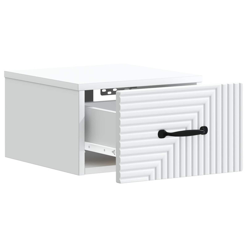 34.5cm W Manufactured Wood Bedside Table, White