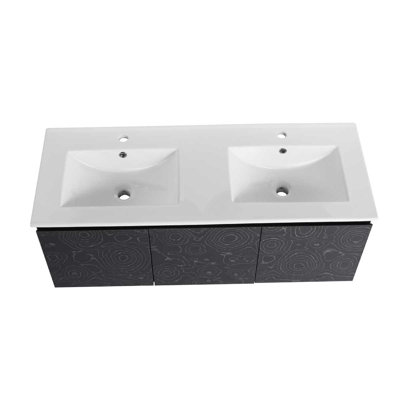 48Inch Wall-Mounted Bathroom Vanity With Ceramic Sink, Cabinet With Two Soft-Close Cabinet Door -  East Urban Home, 1E301F71F788485C87CB3B33625FAF8E