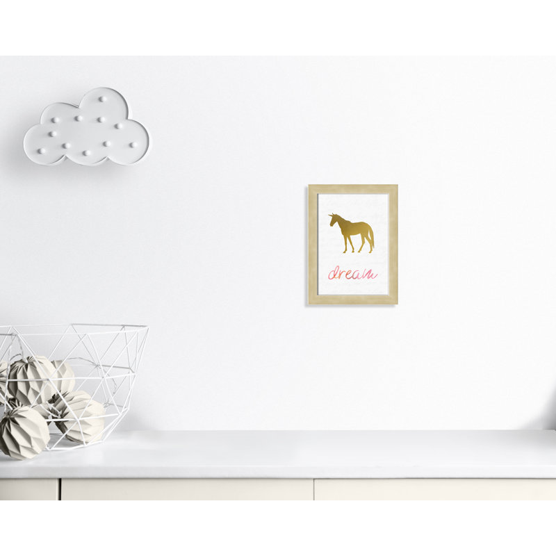 Unicorn Dreaming Fantasy & Sci-Fi Framed Art, 16" H x 12" W x 0.625" D