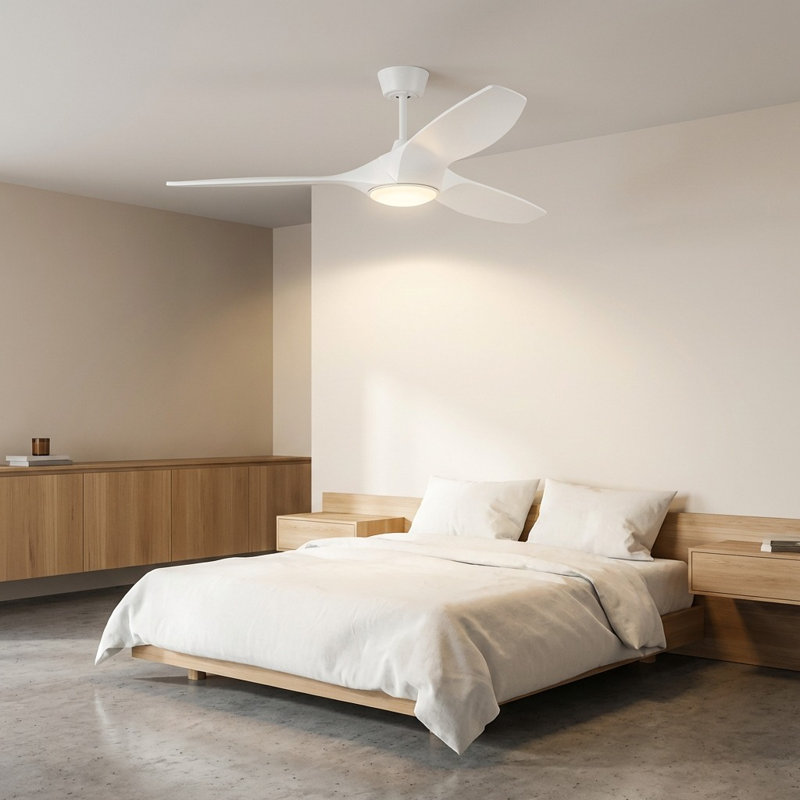 Selen Smart LED Ceiling Fan, 52" Wide, Matte White, Matte White