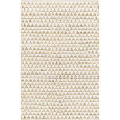 Addy Hand-Woven Brown Geometric Jute Rug