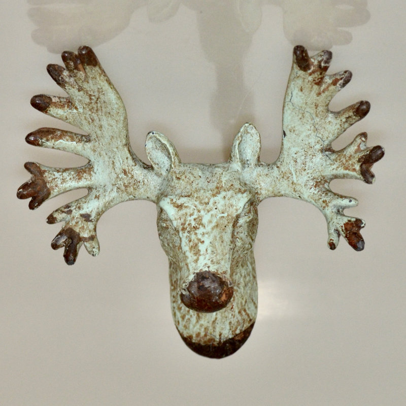 Multipack de boutons de fantaisie 2 1/2 "Stag Head, Vert-de-gris antique