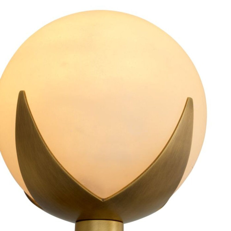 CDJ Wall Lamp Alesa Double antique brass finish alabaster, 1, 13.78" H x 5.51" W x 5.91" D