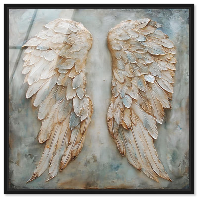 Wings of Ash II Framed High-Gloss Acrylic Glass Wall Art Wings Wall Art by Art Remedy, Black Frame, 16 x 16