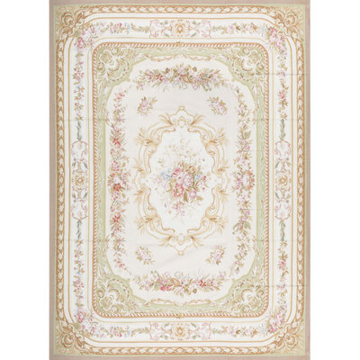Hand-Knotted High-Quality Beige Area Rug