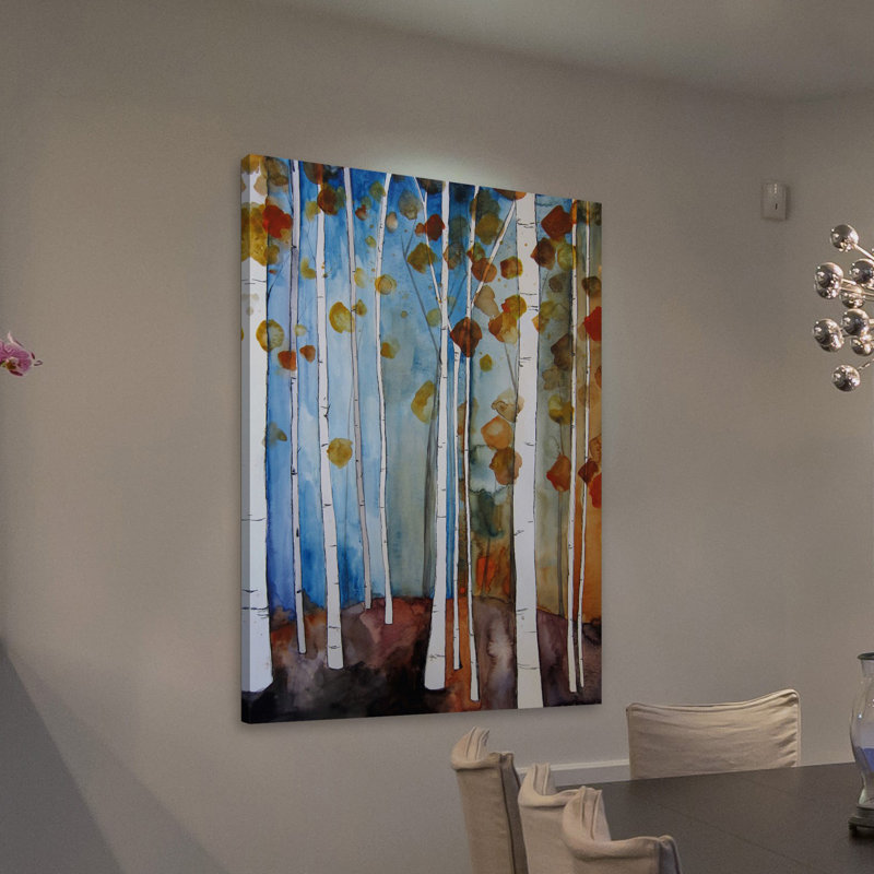 « automne leaves » par christine lindstrom, reproduction d’art sur toile tendue, H 18 po x l 12 po x P 1,5 po