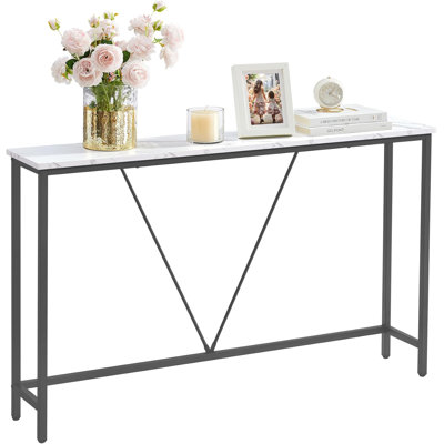Slim Console Table For Living Room And Bedroom, Industrial Chic Design, Easy Assembly, Durable Steel Frame And Particleboard Construction