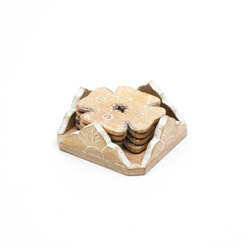 Wood Coaster Set | 4 Pcs Wooden Coasters 