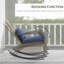 Chaise berçante de jardin bleu foncé, avec dossier haut pratique, coussin de siège et coussin pour patio, porche, balcon