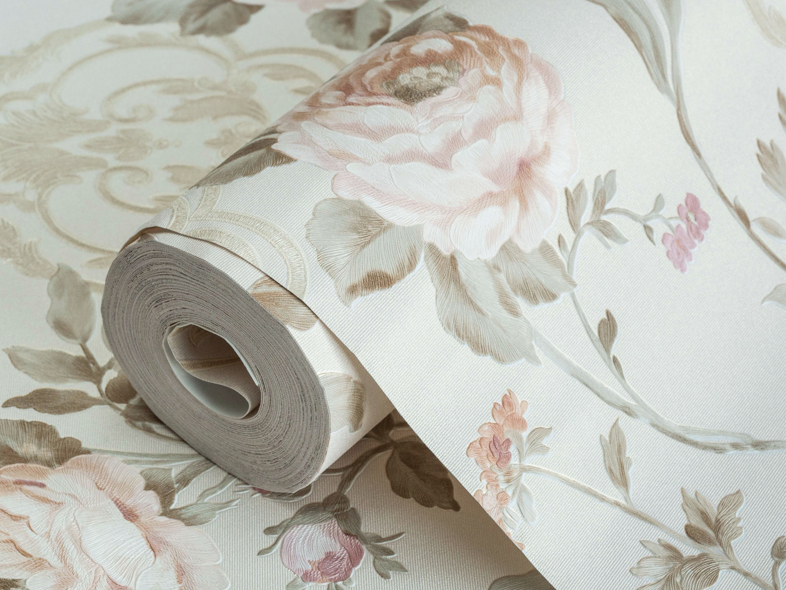 3D Non-woven Wallpaper Roll Embossed Textured Flower Wall Paper Stick Retro  Home