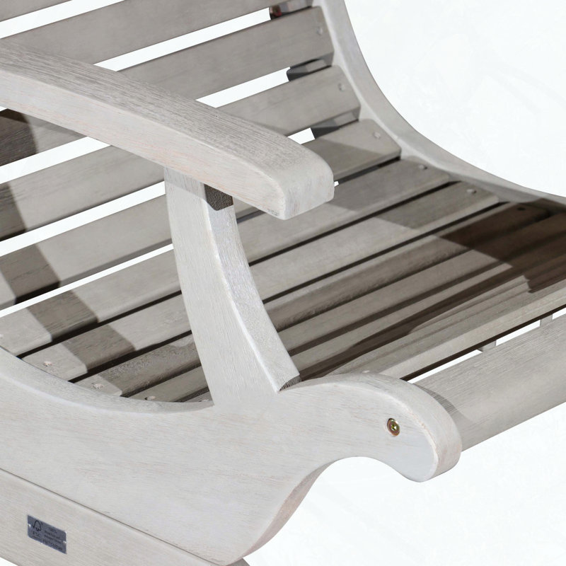 Eucalyptus Plantation Chair with Sleigh Design, Gray