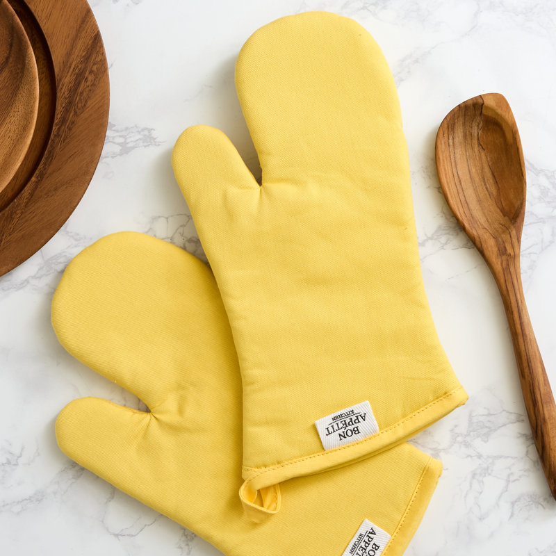 Ensemble de 2 mitaines de cuisine Design Imports , Jaune