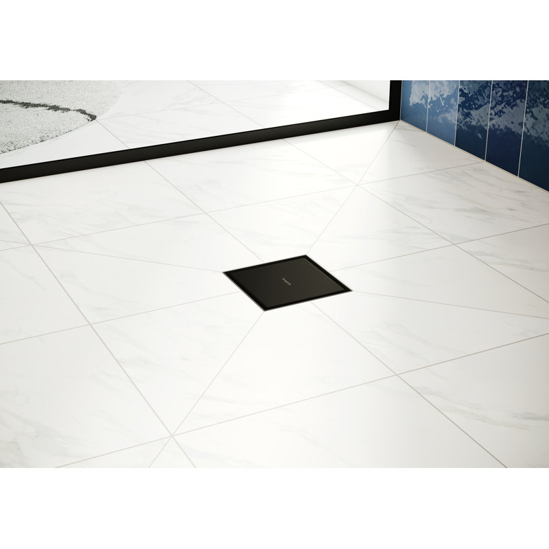 Rain Brilliance 4" x 4" Trim Tileable Rear Cover and Rough, Matte Black