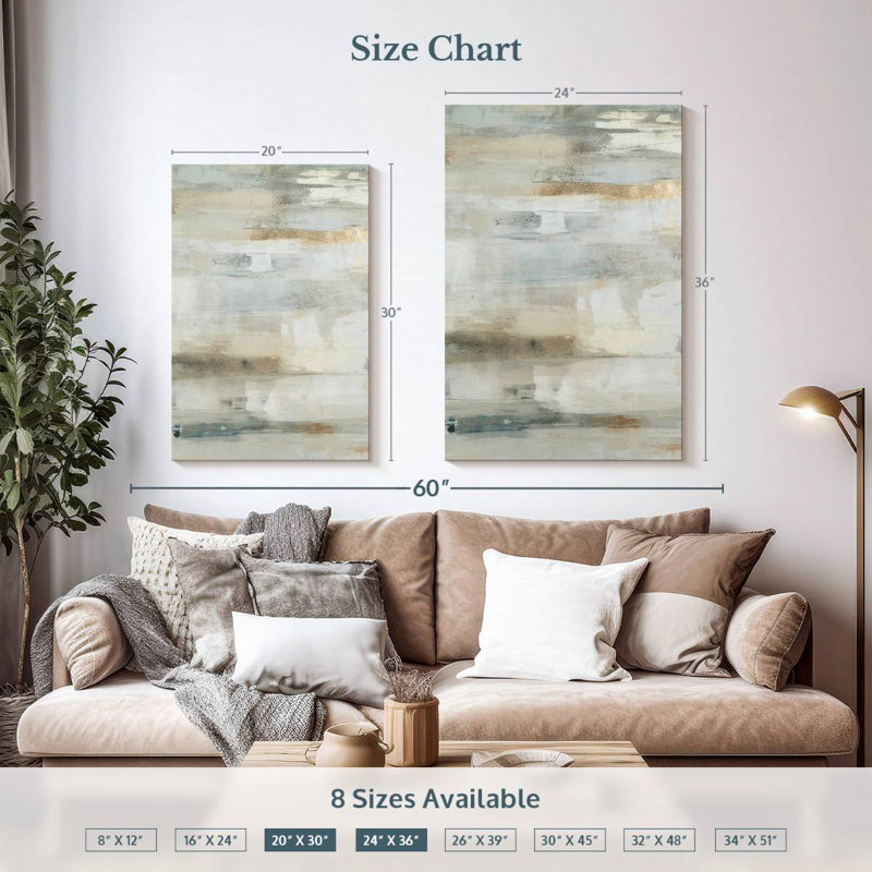 Avery Neutral Horizontal Abstract I, 36" H x 24" W